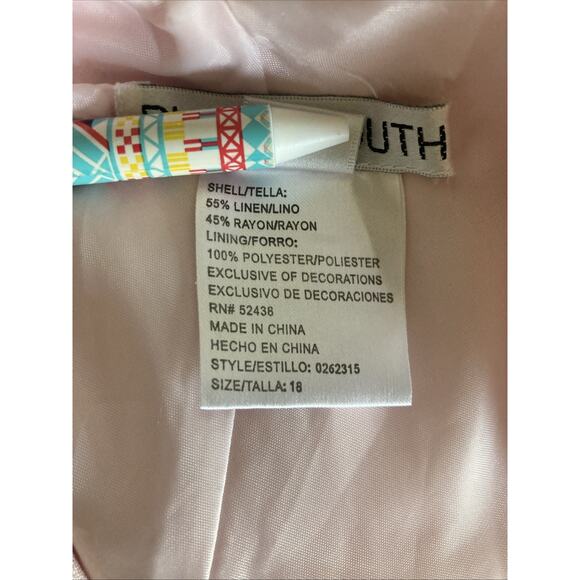 Vintage Plaza South Pink Linen Blend Maxi Dress Coastal Beach Wedding Bridal 18 - Picture 8 of 8